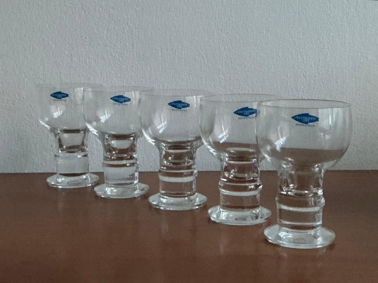 Nuutajärvi, Finland Herttua 5 glazen 9 cm Heikki Orvola 1969, Ophalen of Verzenden, Zo goed als nieuw, Overige typen