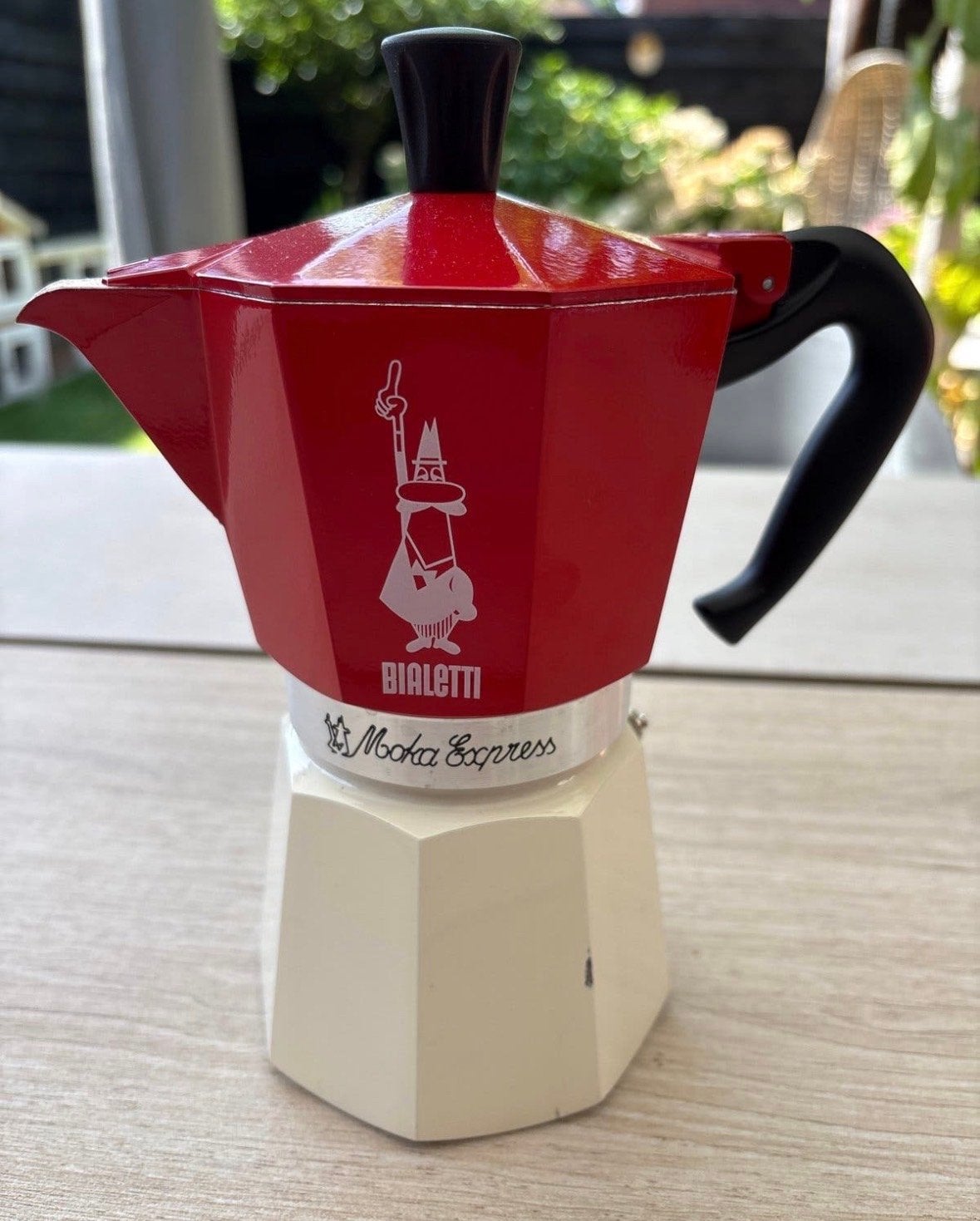 Bialetti Moka Express Koffiepot Rood - 6 kops expresso, Ophalen, Gebruikt, Overige modellen, Gemalen koffie