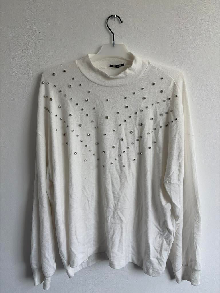 Witte C&A Trui met Strass Steentjes - Maat XXL, Ophalen of Verzenden, Gedragen, Maat 46/48 (XL) of groter, Wit