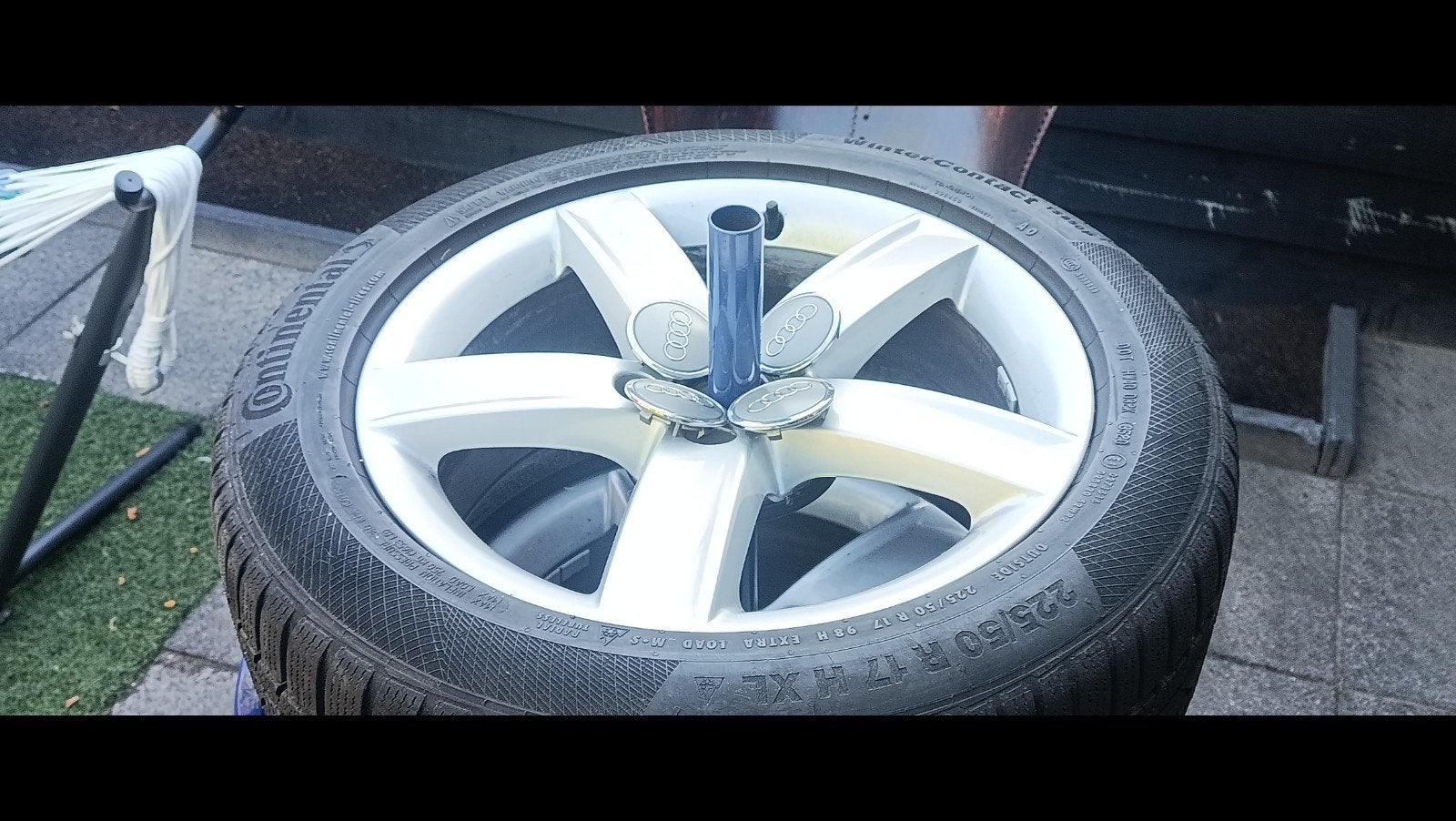 17 inch Audi velgen met winterbanden - Audi A6 C6, Auto-onderdelen, Banden en Velgen, Ophalen, Gebruikt, Banden en Velgen, 17 inch