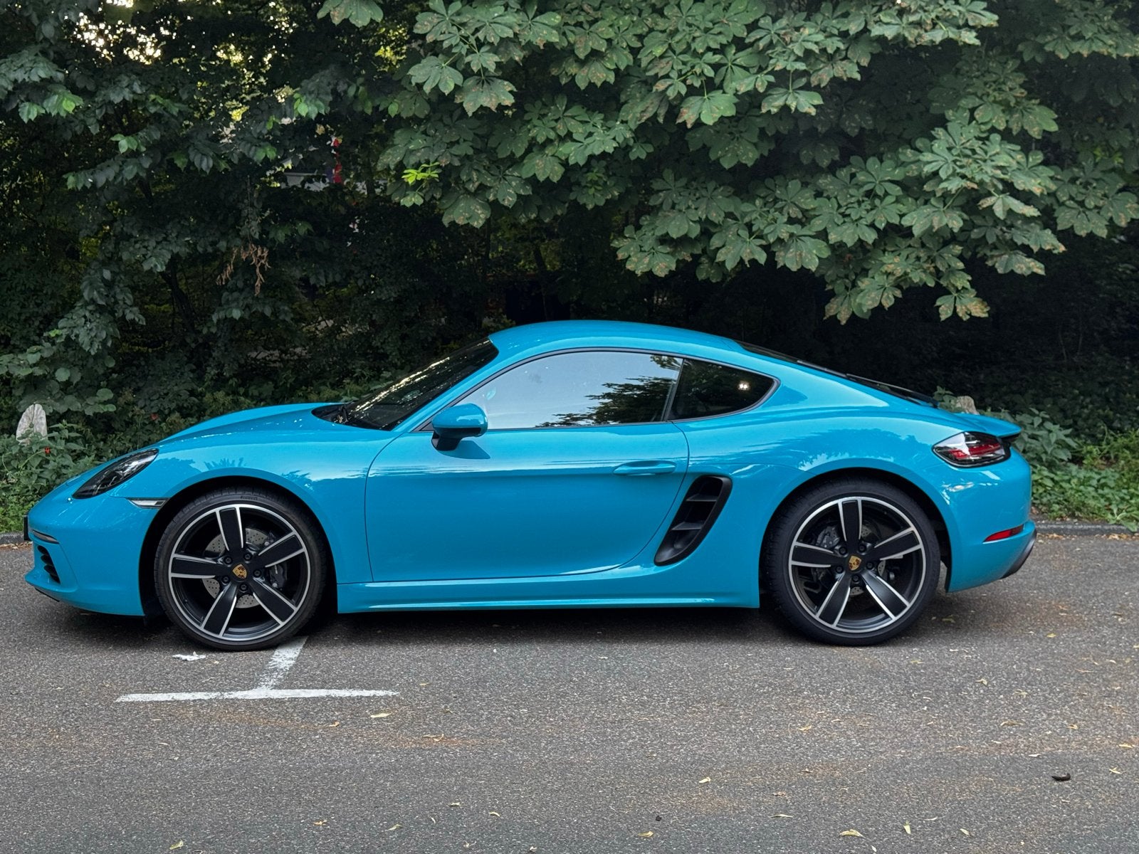 Porsche 718 2.0 300PK 2019 Blauw, Auto's, Achterwielaandrijving, Blauw, Alcantara, Handgeschakeld