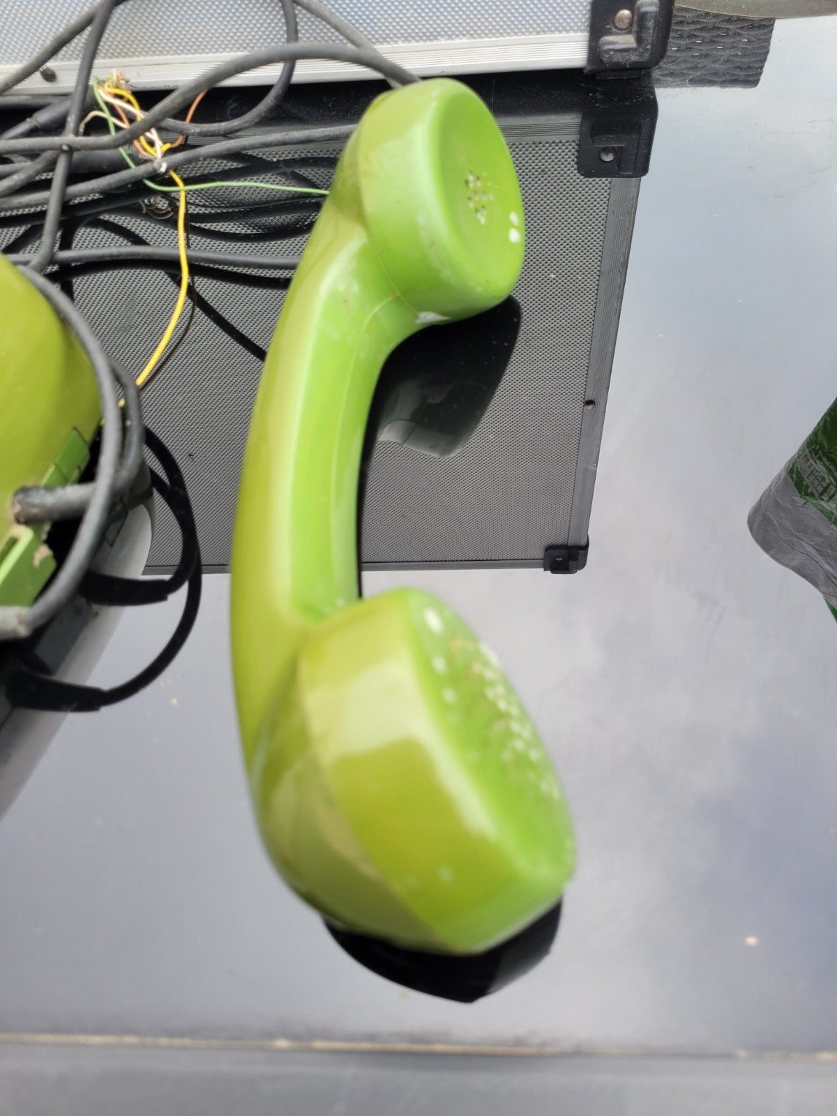 Vintage Groene Telefoon met Draaischijf, 50s, retro, Ophalen of Verzenden, Gebruikt, Met draaischijf