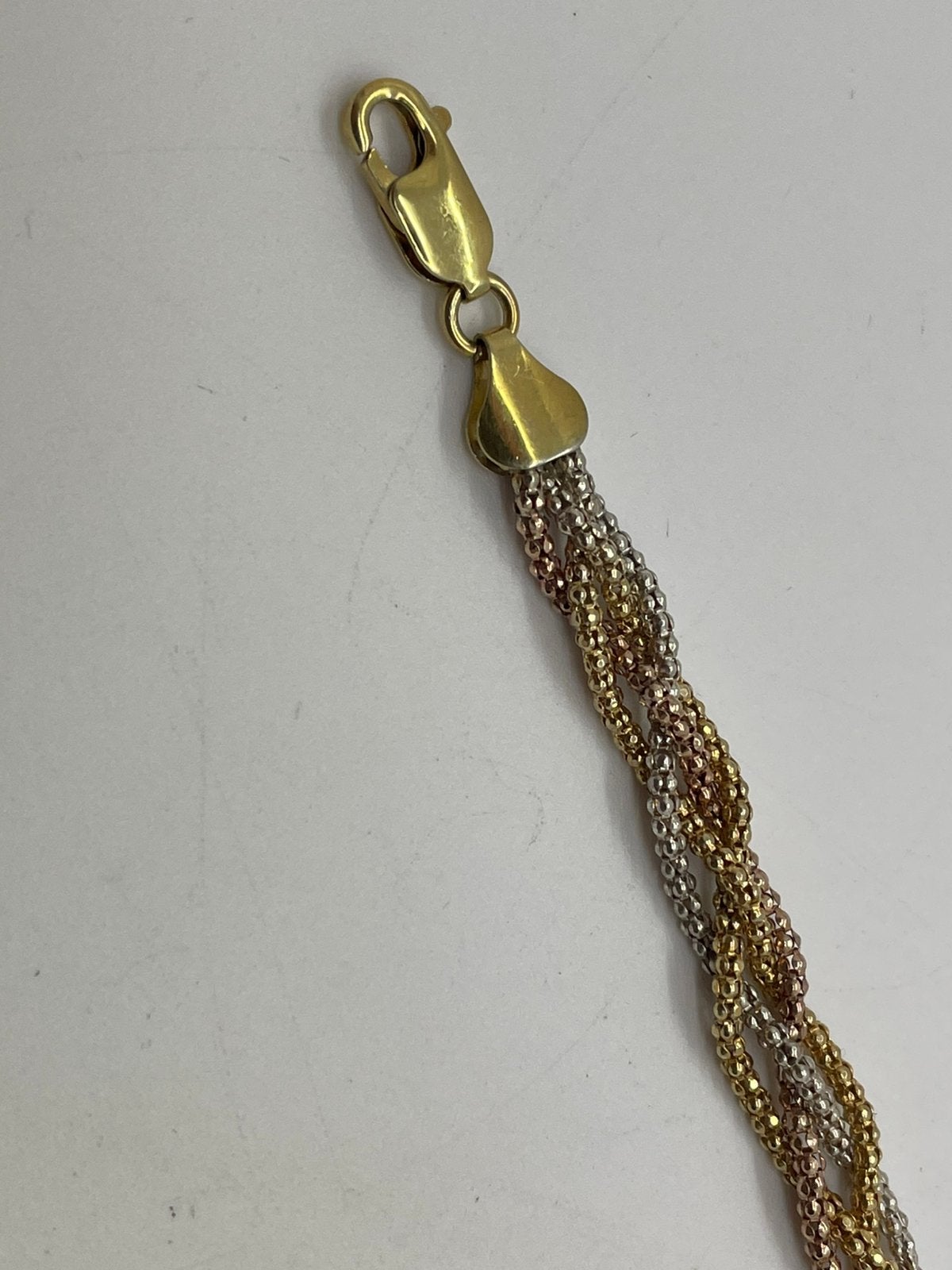F912 Prachtige zilveren tricolor armband, Ophalen of Verzenden, X, Goud, Zilver
