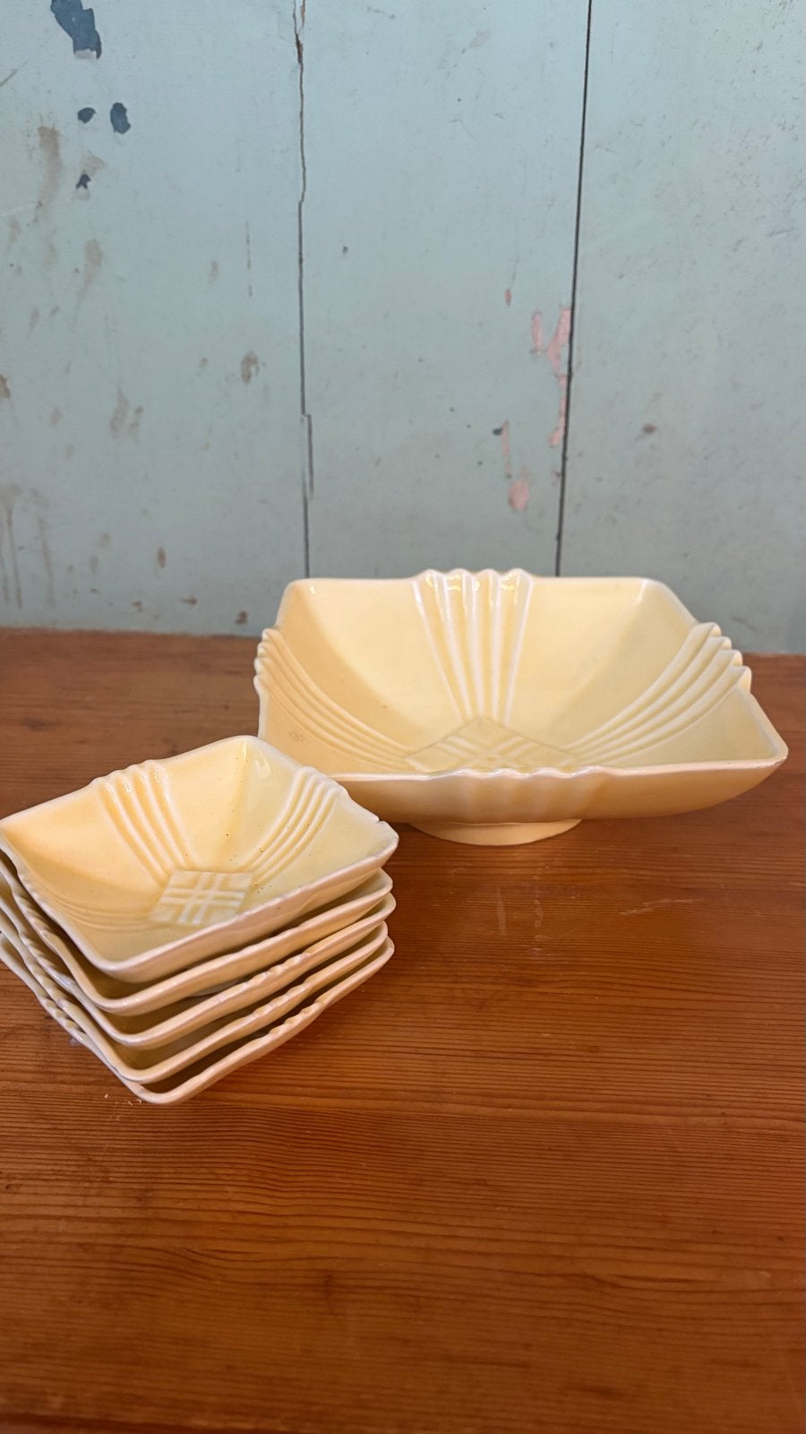 Set Art Deco schaaltjes, geel, Ophalen of Verzenden