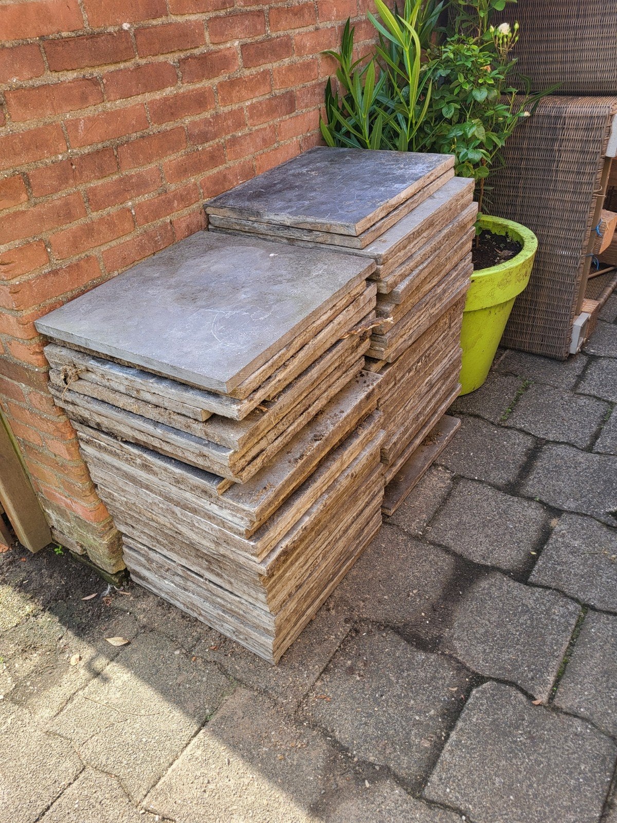 Gebruikte terrastegels natuursteen - Ideaal voor terras of p, Ophalen, Gebruikt, 10 m² of meer, Beton