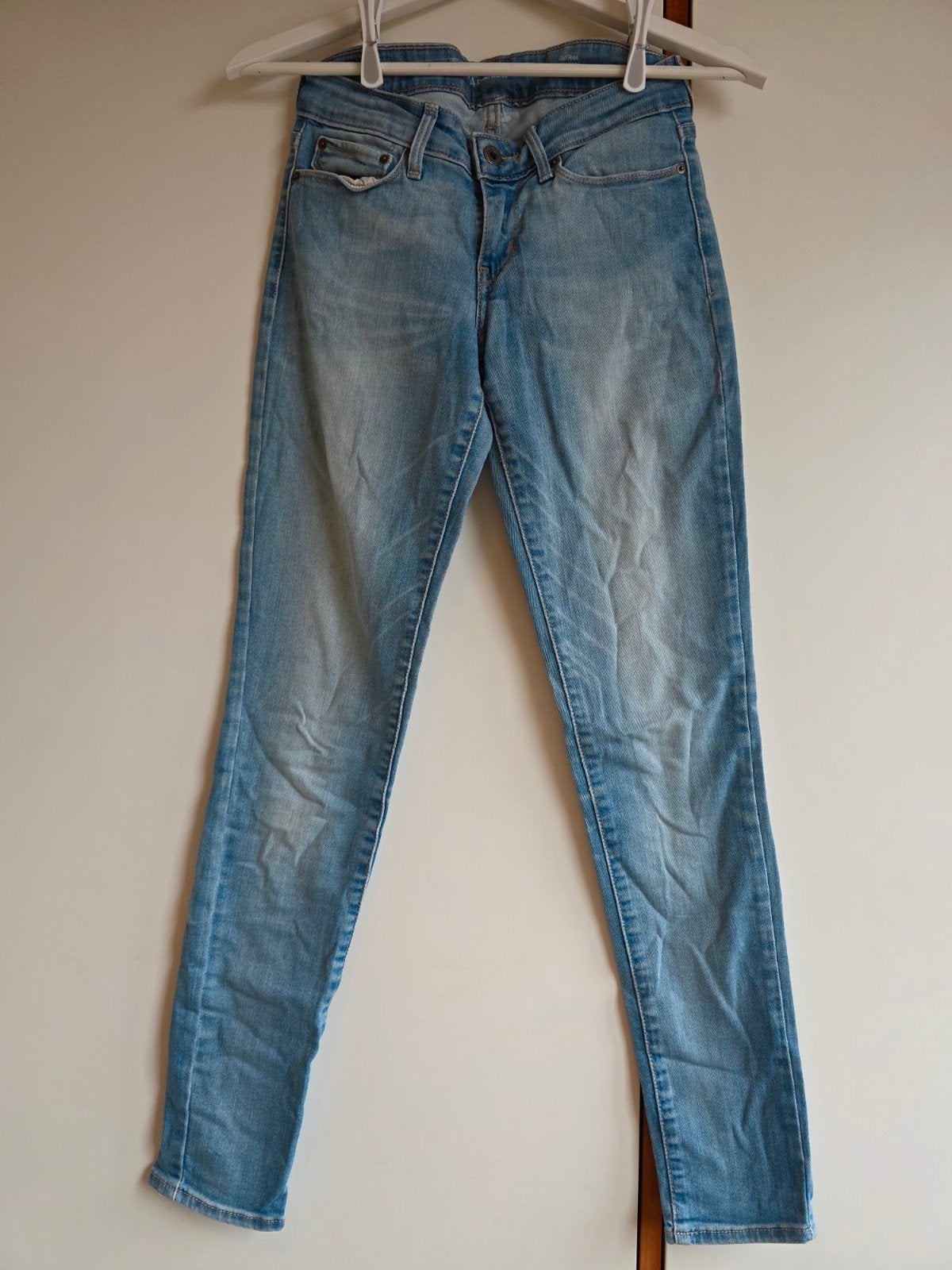 Levi's Lichtblauwe Skinny Jeans - Demi Curve Mid Rise W24, Blauw, Ophalen of Verzenden, W27 (confectie 34) of kleiner, Gedragen