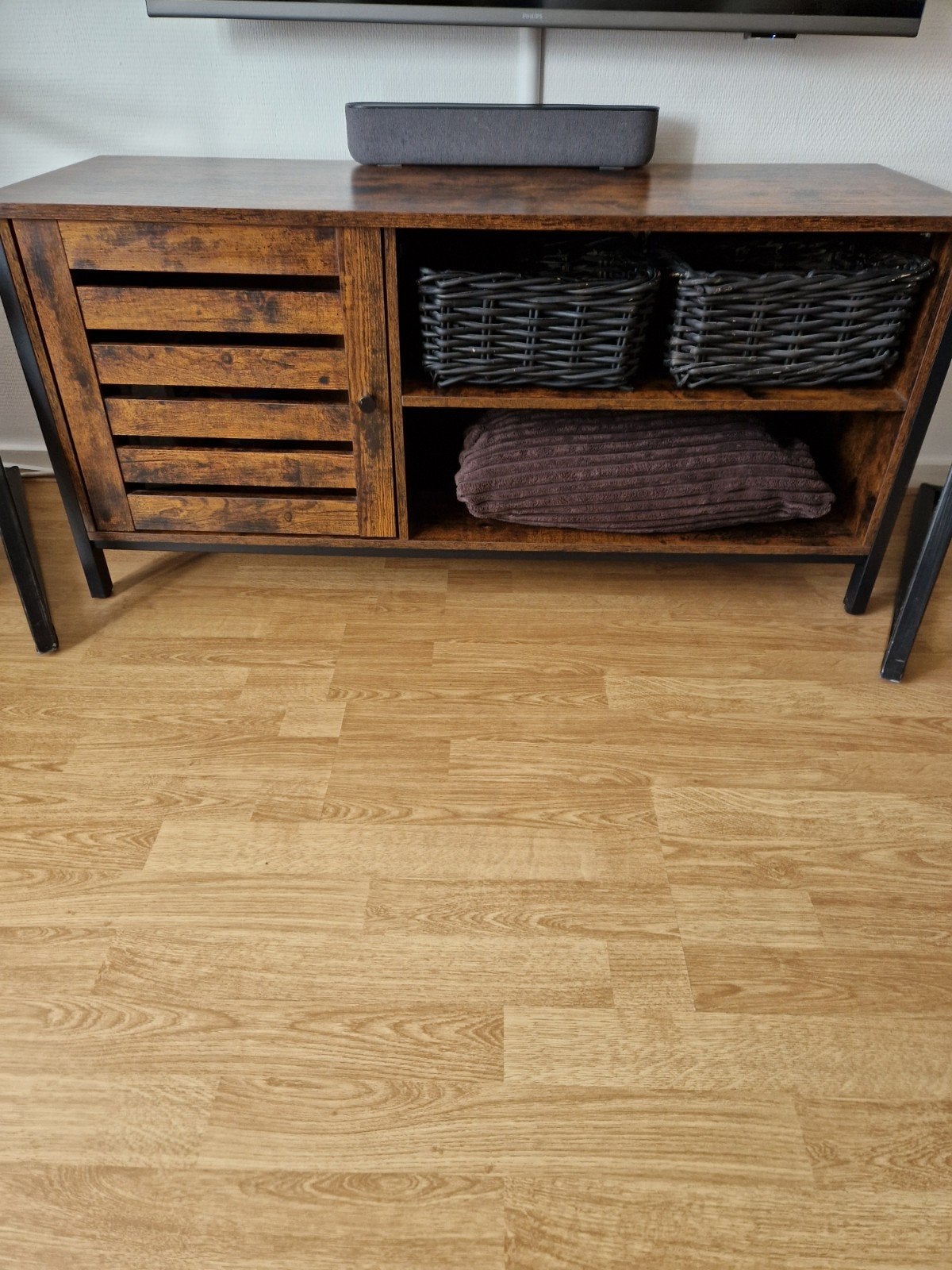 Industriële TV-kast / Dressoir - Rustiek Bruin, 100 tot 150 cm, Zo goed als nieuw, 25 tot 50 cm, Industrieel, Rustiek
