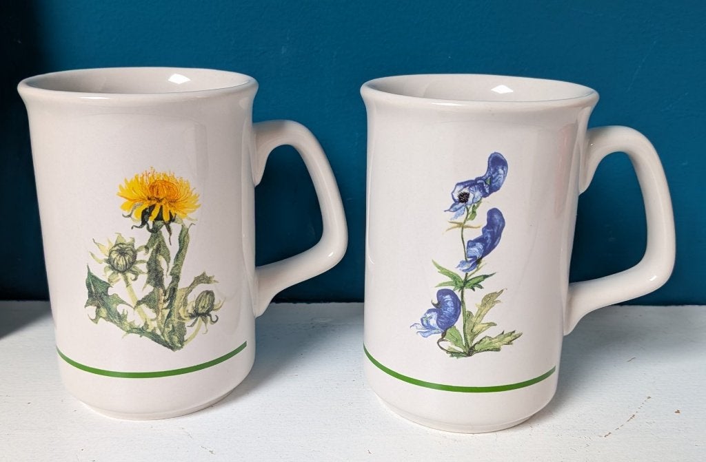 Rosenberger bloemen bekers wildflowers Vintage, Overige merken, Vintage, Zo goed als nieuw, Porselein
