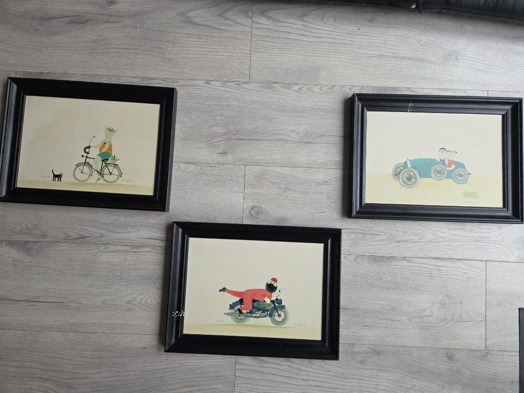 Set van 3 gesigneerde gelimiteerde kunstdrukken, Ophalen of Verzenden