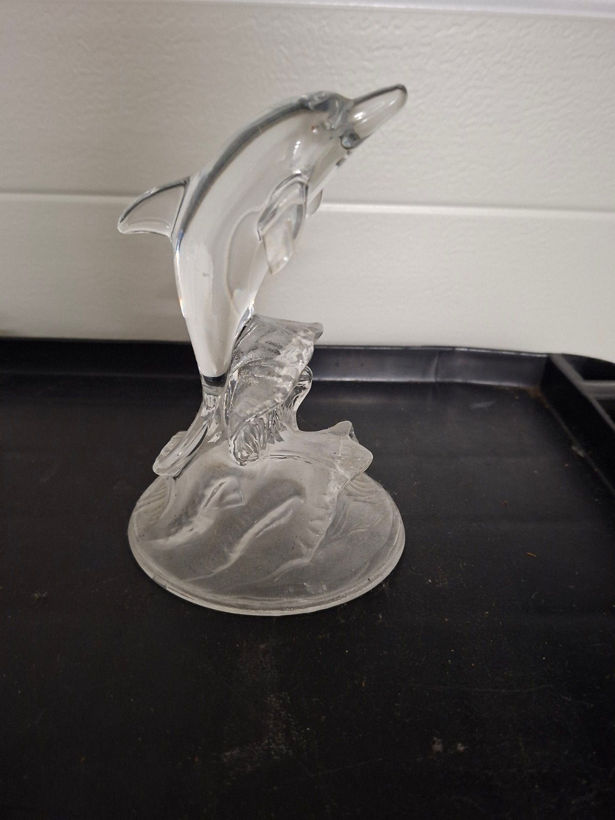 Glazen dolfijn beeldje - 16x13cm, Ophalen of Verzenden, Zo goed als nieuw, Meerkleurig, Glas