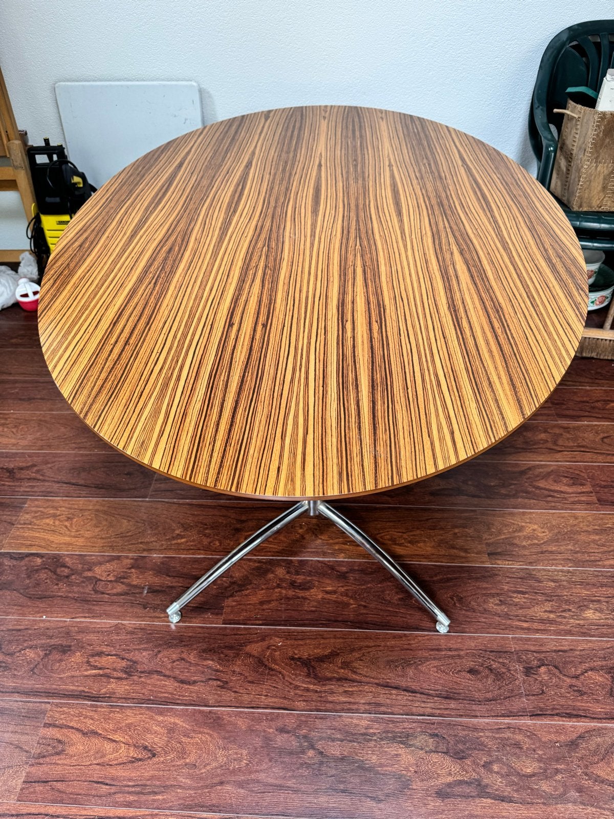 Stijlvolle ovale eettafel met chromen onderstel, Ophalen, Gebruikt, 100 tot 150 cm, 150 tot 200 cm