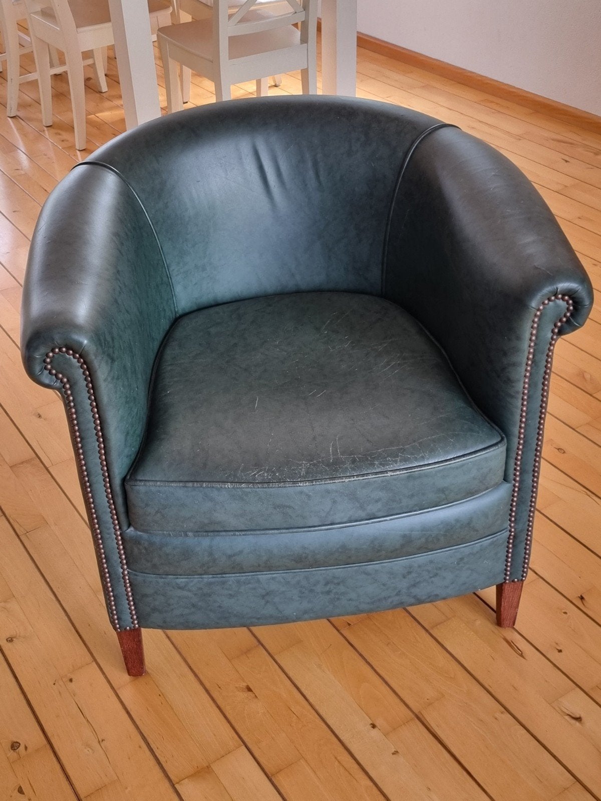 Chesterfield fauteuil, Ophalen, Gebruikt, Vintage, Klassiek, Clubfauteuil, 75 tot 100 cm