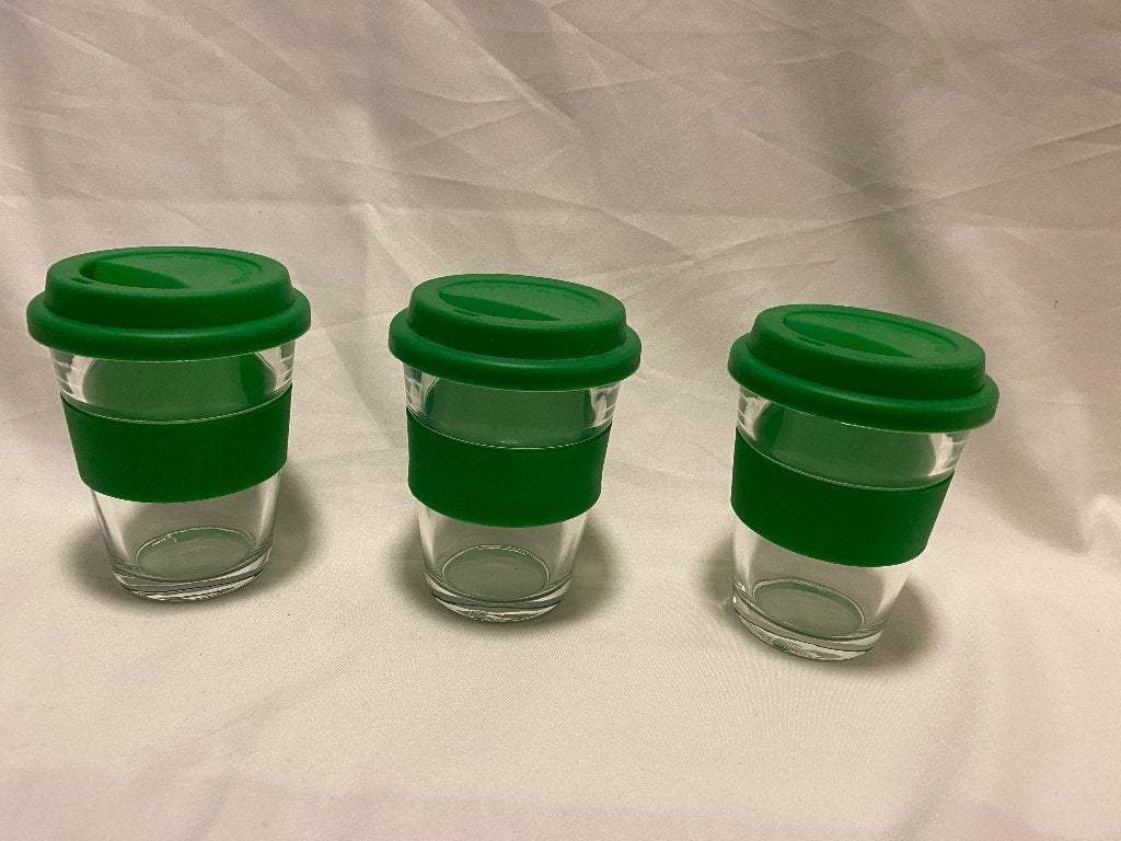 Design Set van 3 Onetrippel koffiebeker to go - koffiebeker, Gebruikt, Ophalen of Verzenden, Glas, Overige stijlen