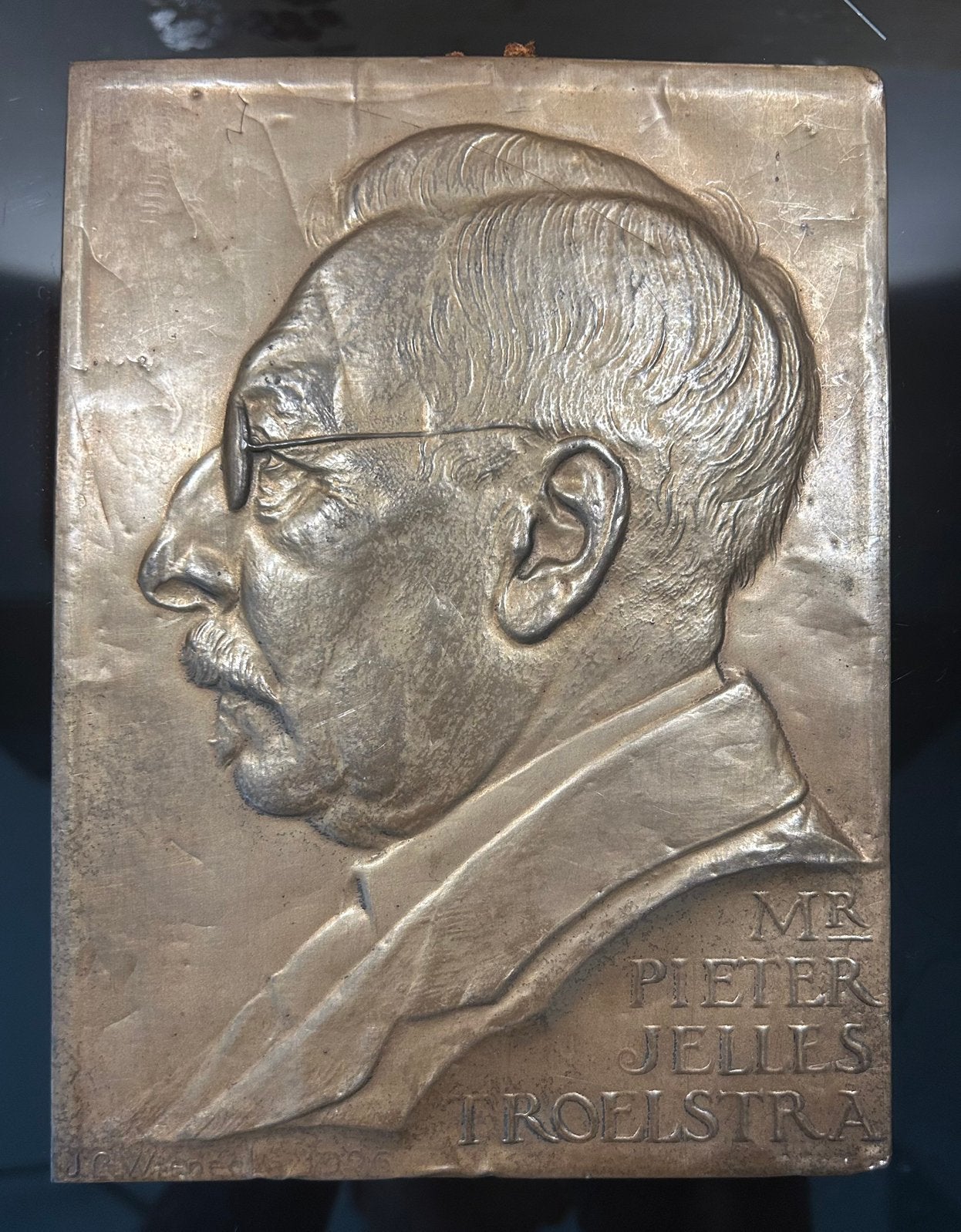 Galvano plaquette Mr. Pieter Jelles Troelstra - J.C. Wieneke, Ophalen of Verzenden