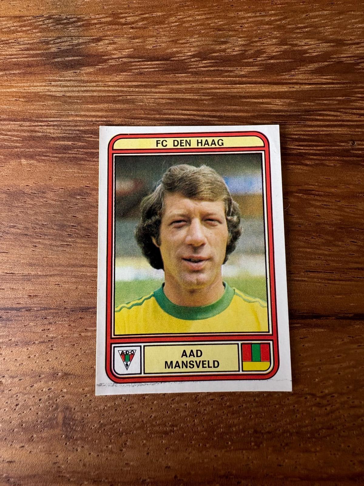 Panini Voetbal 80 Plaatje Aad Mansveld FC Den Haag, Ophalen of Verzenden, Gebruikt, Plaatje