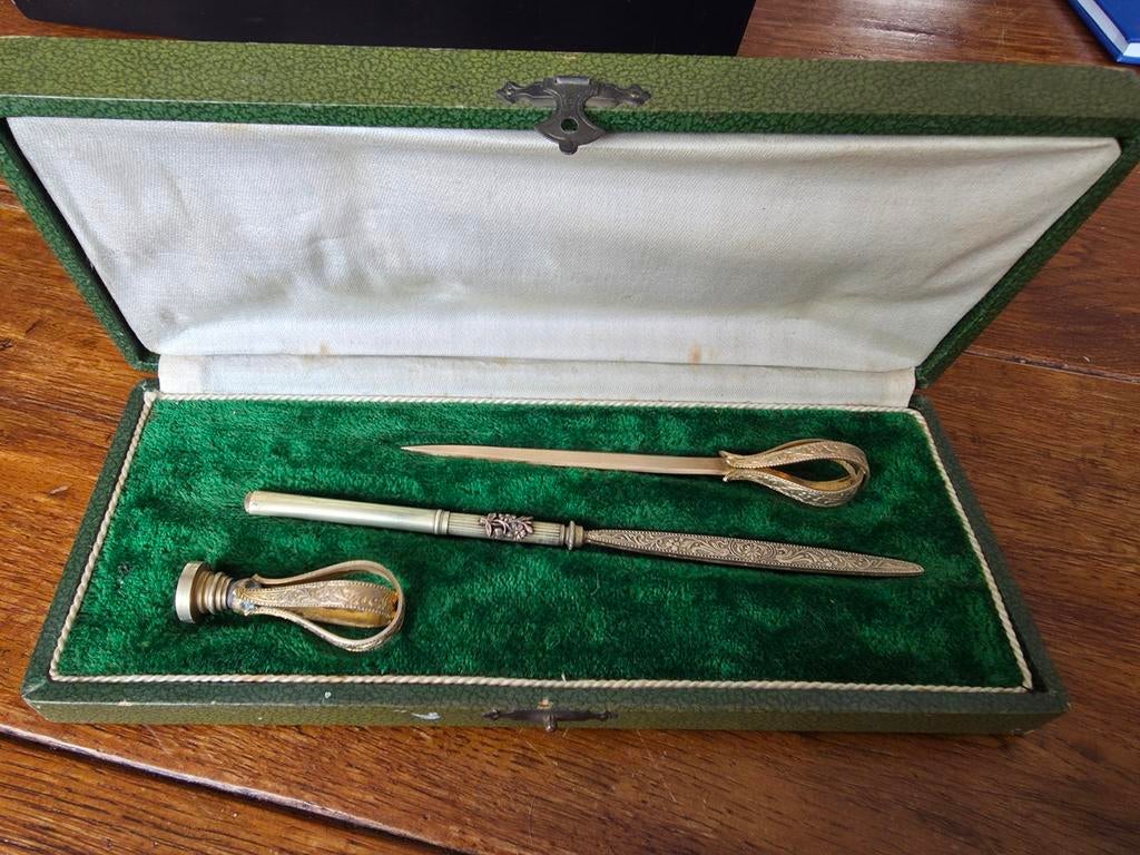 Antieke Schrijfset in Originele Doos, Ophalen of Verzenden