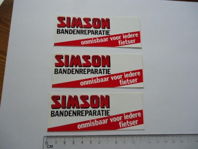 sticker oud SIMSON fietsen racefiets retro banden onderhoud, Verzamelen, Verzenden, Zo goed als nieuw, Bedrijf of Vereniging