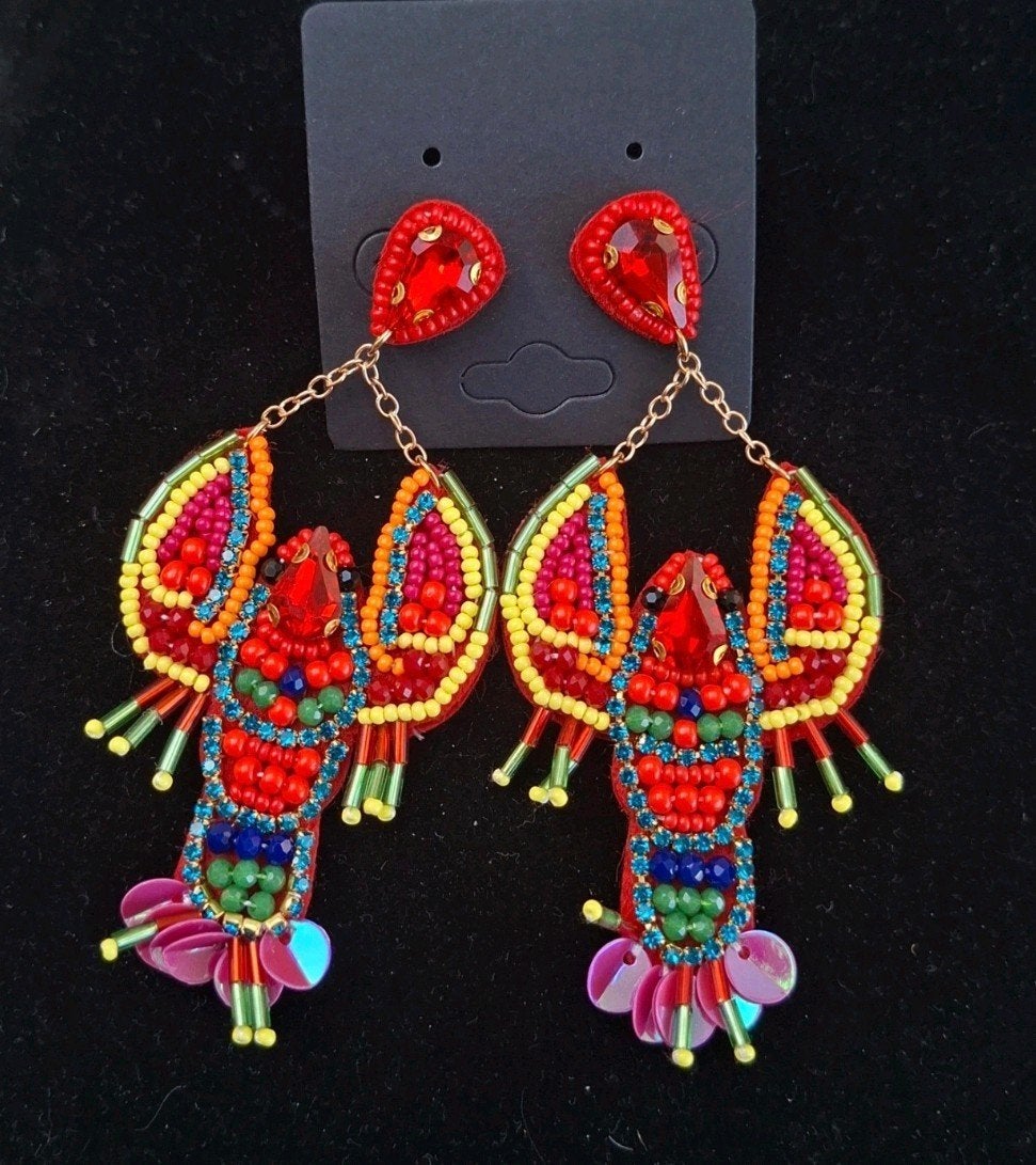 Opvallende Kreeft Oorbellen - Diverse Kleuren, Overige materialen, Hangers, Nieuw, Ophalen of Verzenden
