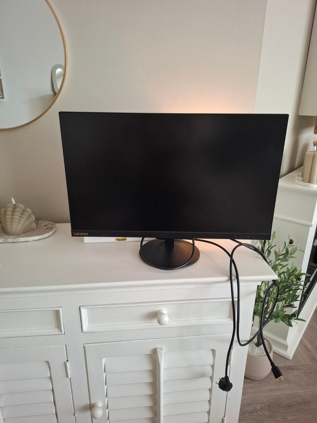 Lenovo L27m-28 Monitor – 27 inch IPS, Ophalen, Gebruikt, IPS, Kantelbaar