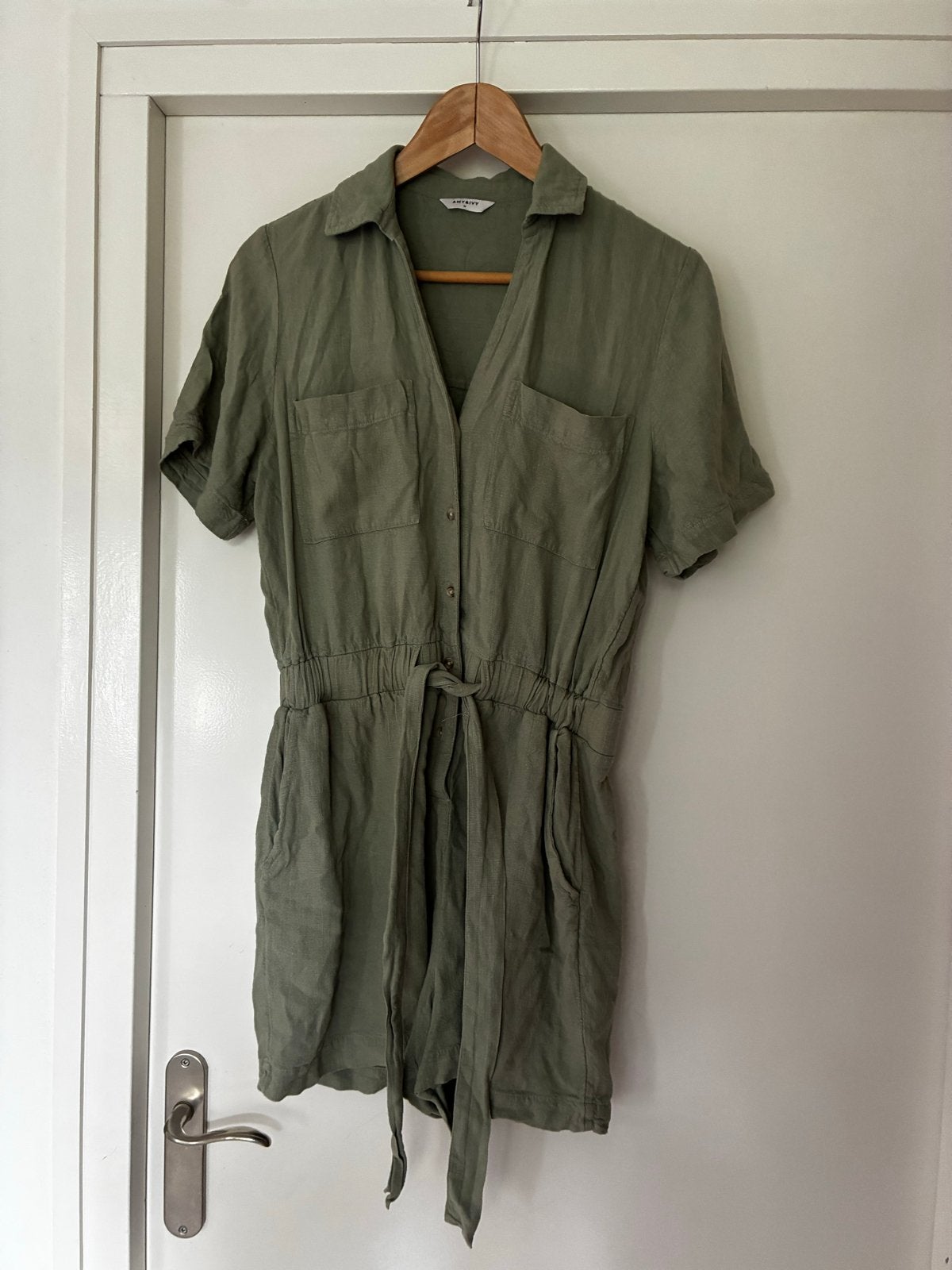 Leuke kaki jumpsuit van AMY&IVY, maat M, Ophalen of Verzenden, Gedragen, Maat 38/40 (M), Groen