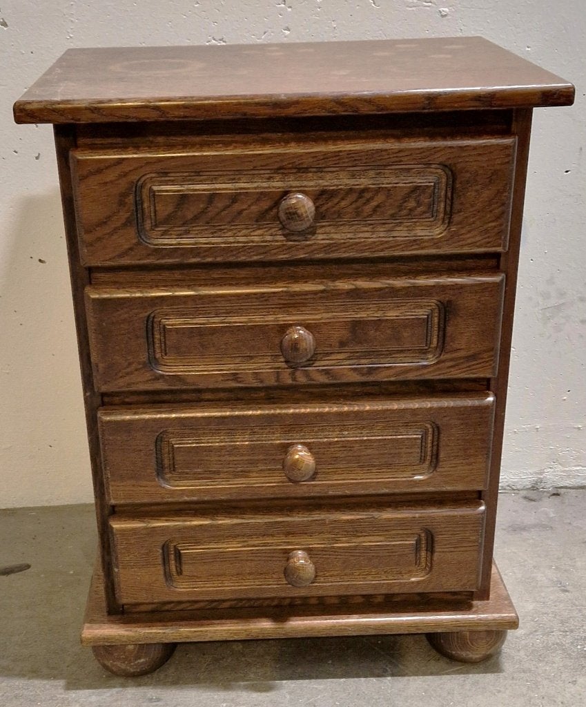 Eiken ladekast 4 lades 48,5 x 35,5 x h64 cm ,a, Ophalen, Minder dan 50 cm, Gebruikt, Eikenhout