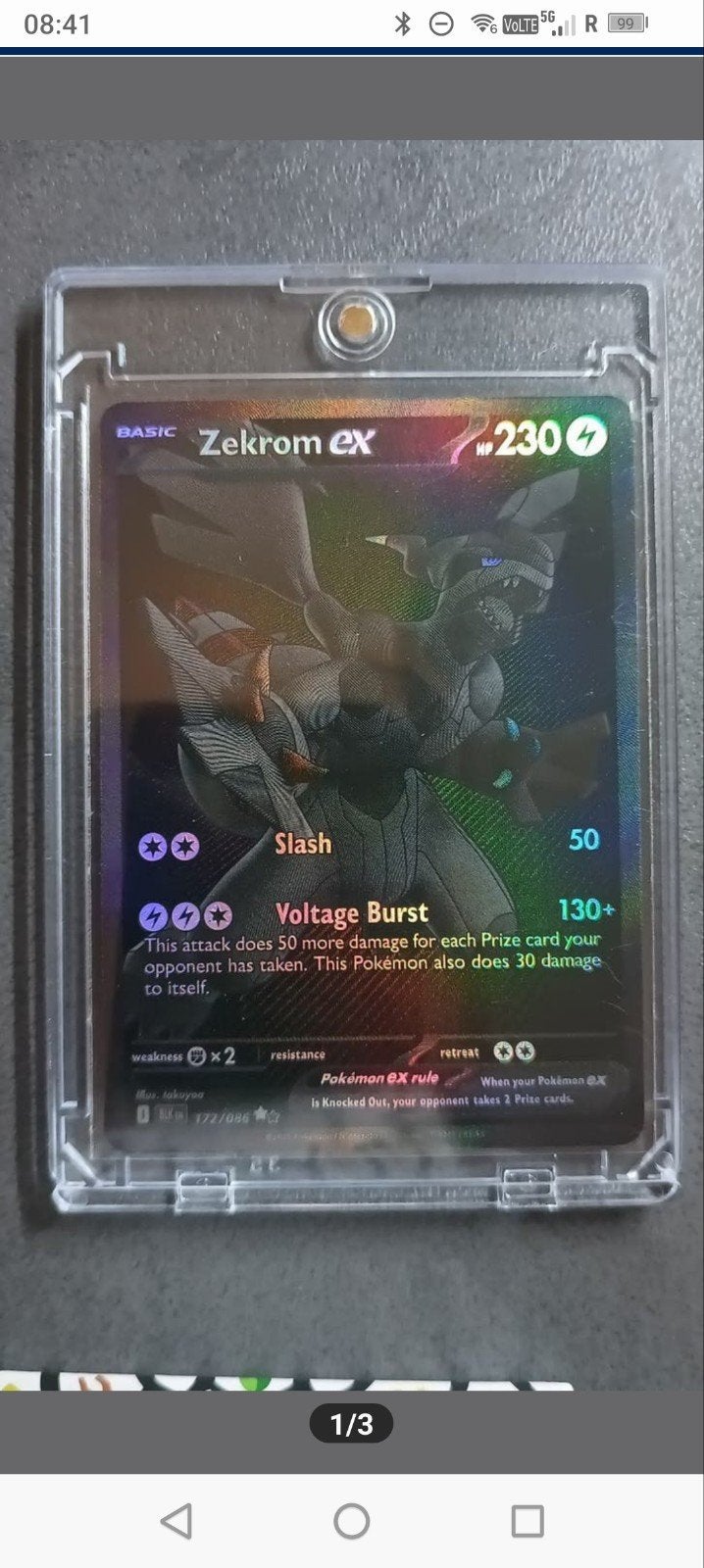 Zekrom EX black White rare 172/086, Ophalen of Verzenden, Nieuw, Losse kaart, Foil