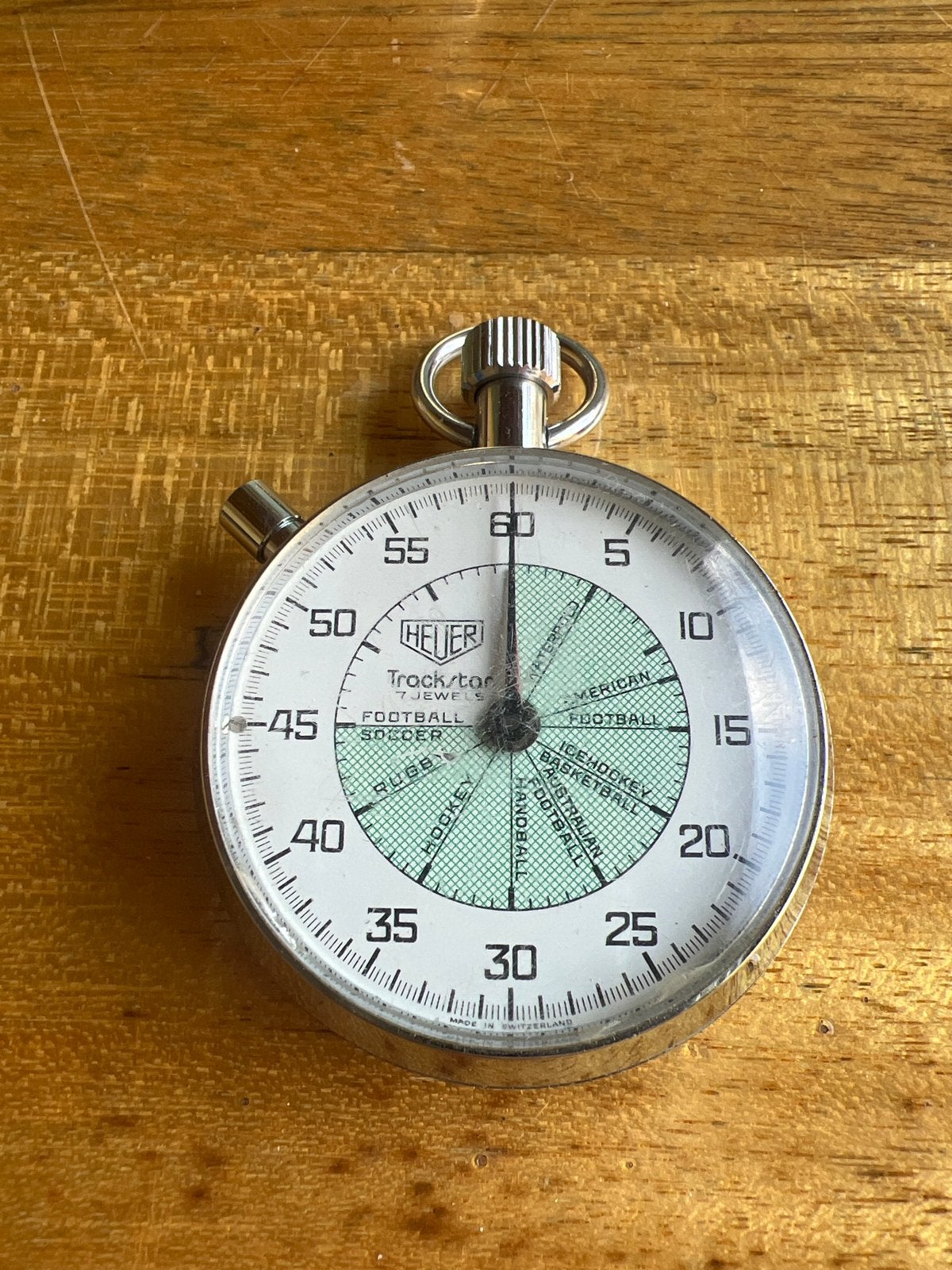 Vintage Heuer Trackstar Stopwatch 7 Jewels Zwitsers, Ophalen of Verzenden