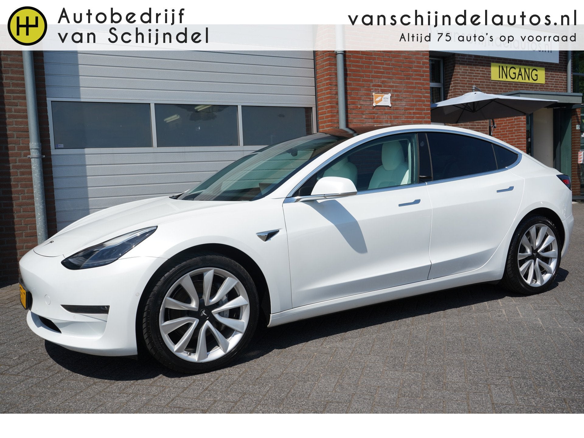 Tesla Model 3 LONG RANGE AWD 75KWH SOH 88,4% ORIGINEEL NEDER, Auto's, Tesla, Automaat, Wit, Vierwielaandrijving, 560 km