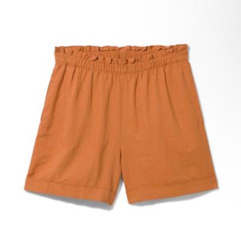 Hema linnen blend shorts XL elastiek 48/50 bruin Raiza, Bruin, Verzenden, Nieuw, Hema