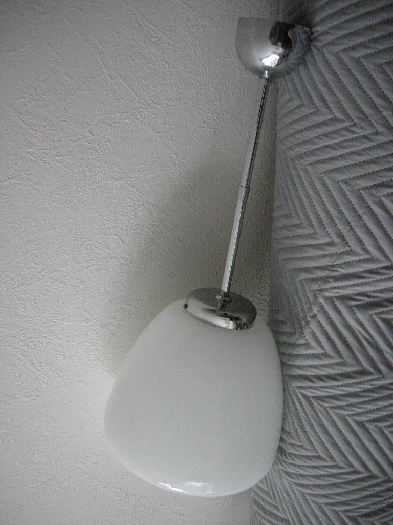 Schoollamp glas chroom Gispen art deco - zgan, Huis en Inrichting, Lampen | Hanglampen, Ophalen, Zo goed als nieuw, Glas, 50 tot 75 cm