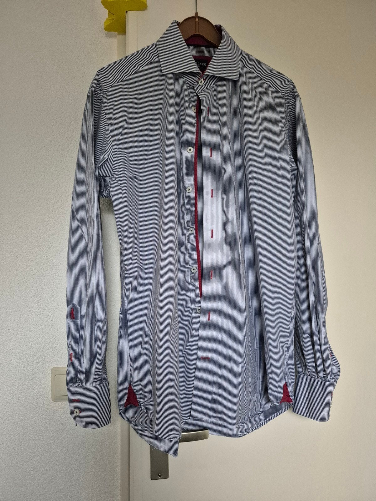 HEREN OVERHEMD MAAT 43 CAVALLARO NAPOLI, Kleding | Heren, Ophalen, Zo goed als nieuw, Blauw, Halswijdte 43/44 (XL)