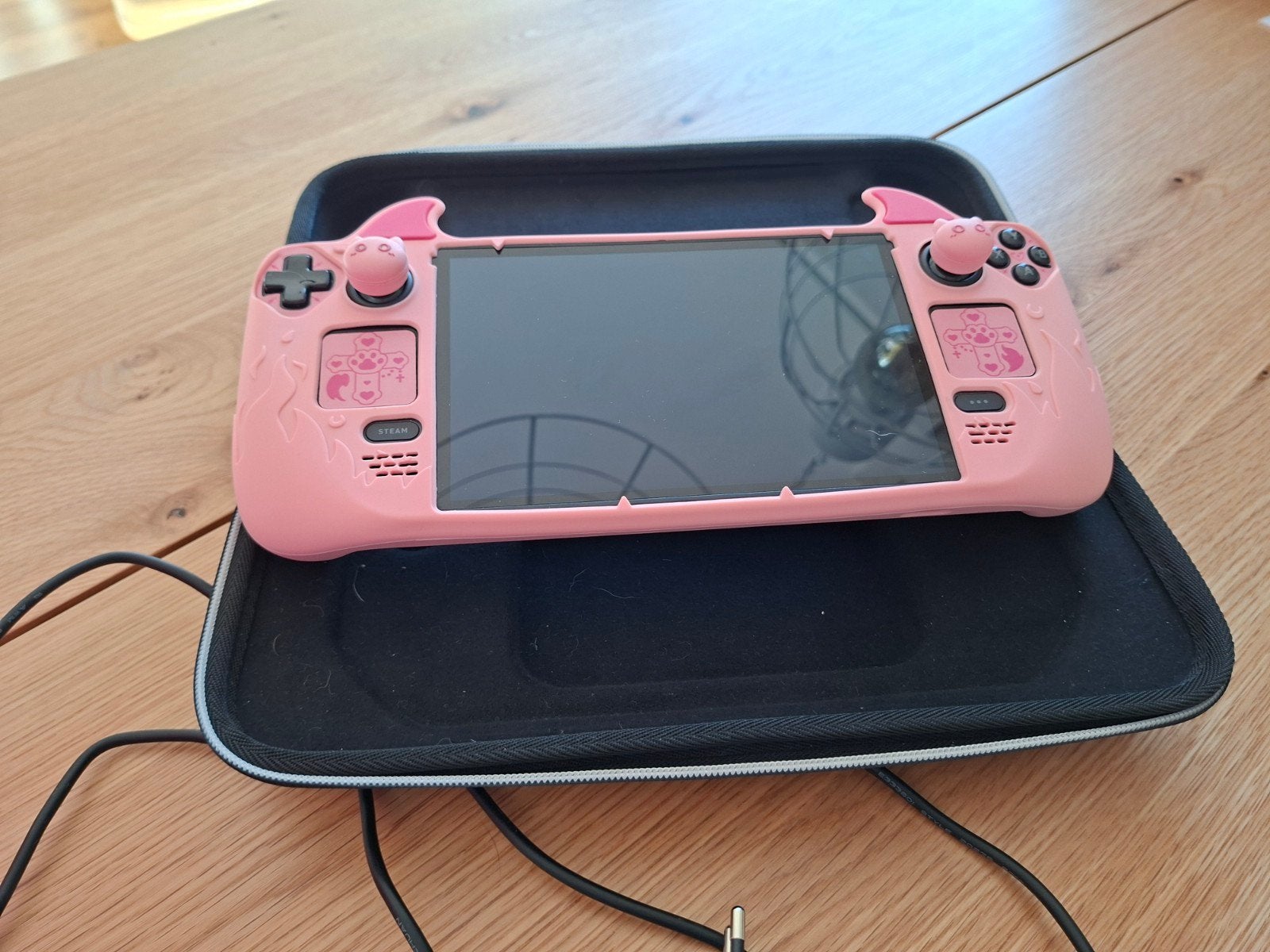 Roze Steam Deck 512gb oled zgan met hoes en oplader