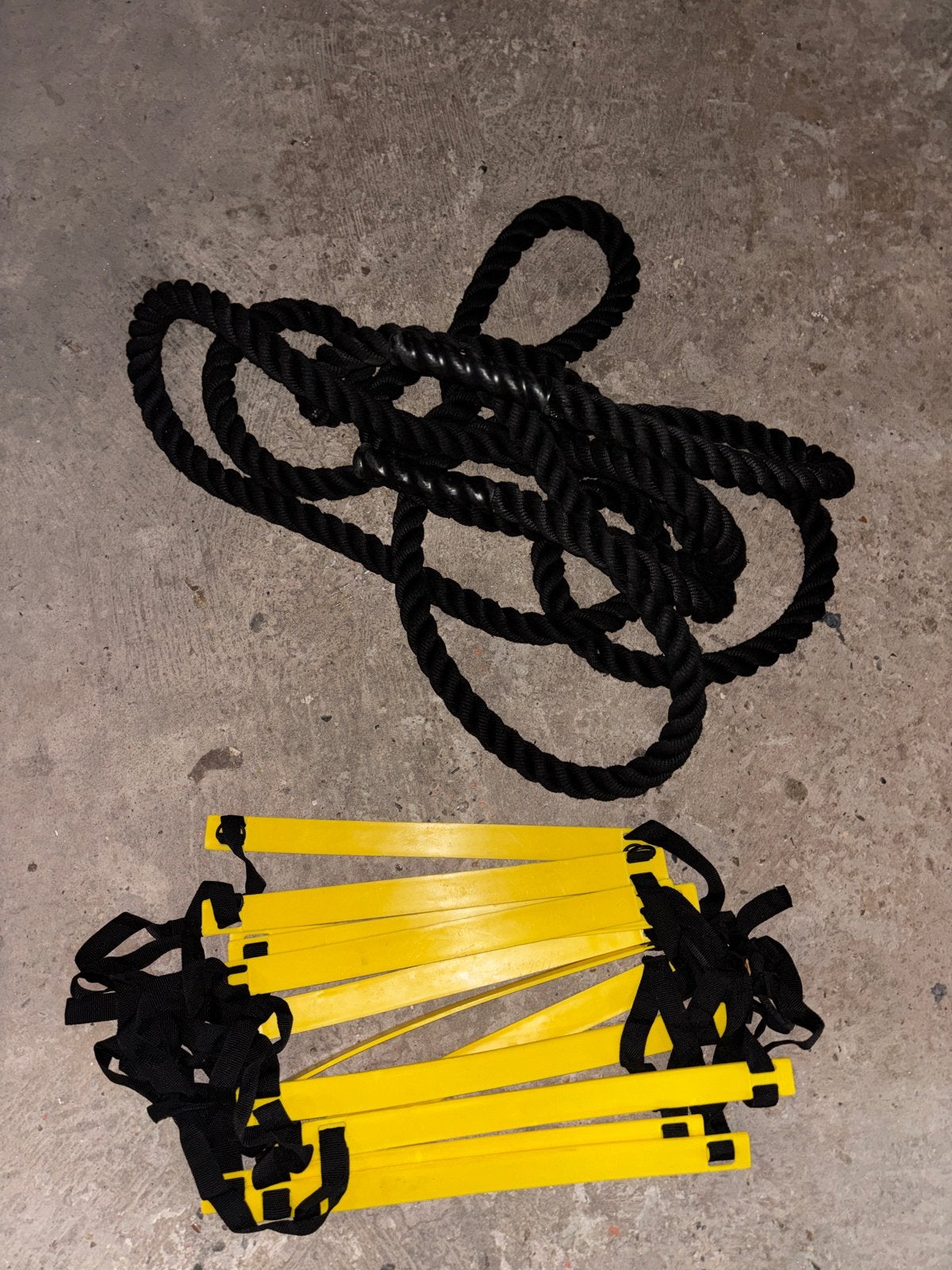 Battle rope en agility ladder set, Ophalen, Gebruikt, Armen, Battle rope
