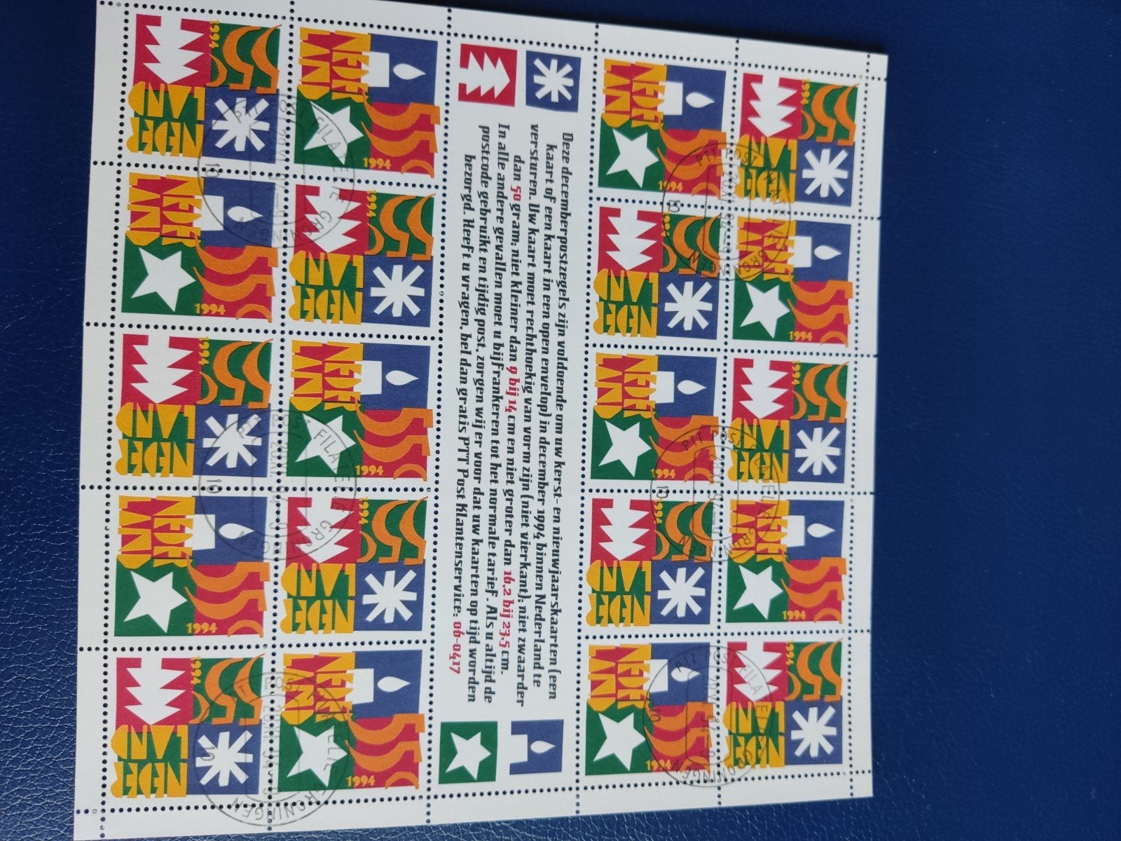velletje 1628 gestempeld, Verzenden