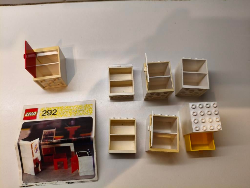 Vintage Lego System 292 Meubels met Bouwinstructie, Kinderen en Baby's, Speelgoed | Duplo en Lego, Ophalen of Verzenden, Gebruikt
