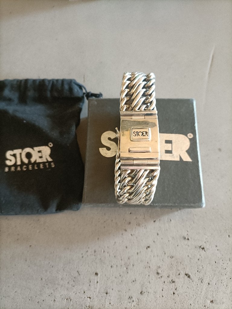 Stoer armband W.s. zwaarste zilveren armband op mp!? 204 gr, Ophalen of Verzenden, Zo goed als nieuw, Zilver, Zilver