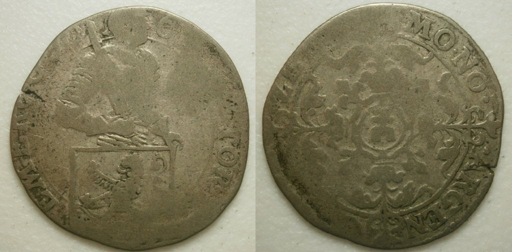 PD70312 Zeeland  Snaphaanschelling 166(9), Vóór koninkrijk, Zilver, 25 cent, Ophalen of Verzenden
