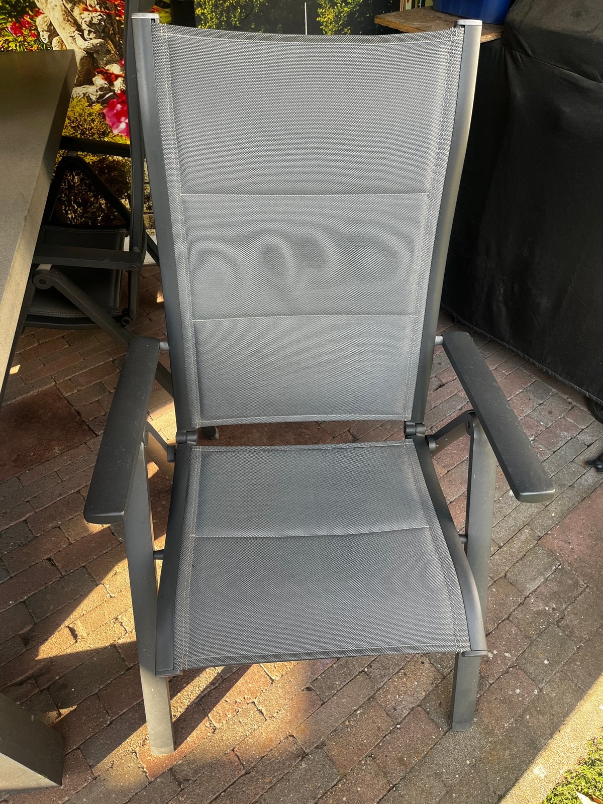 Mooie zware vol aluminium tuinstoelen, Ophalen, Gebruikt, Aluminium, Verstelbaar