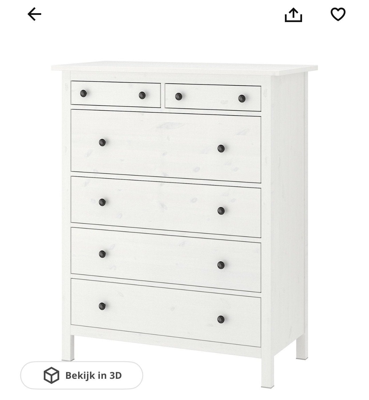 IKEA Hemnes ladekast met 6 lades (zonder knopjes), Ophalen, Gebruikt, 5 laden of meer, 100 tot 150 cm