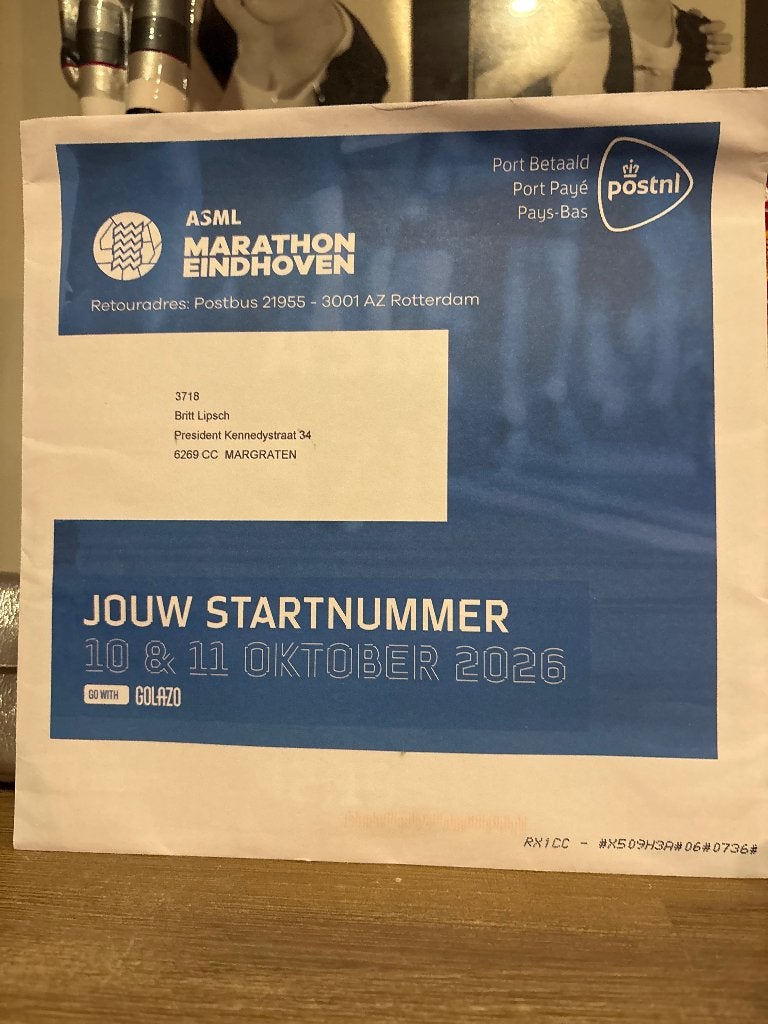 ASML (hele) Marathon Eindhoven startbewijs 11 oktober, Eén persoon, Oktober