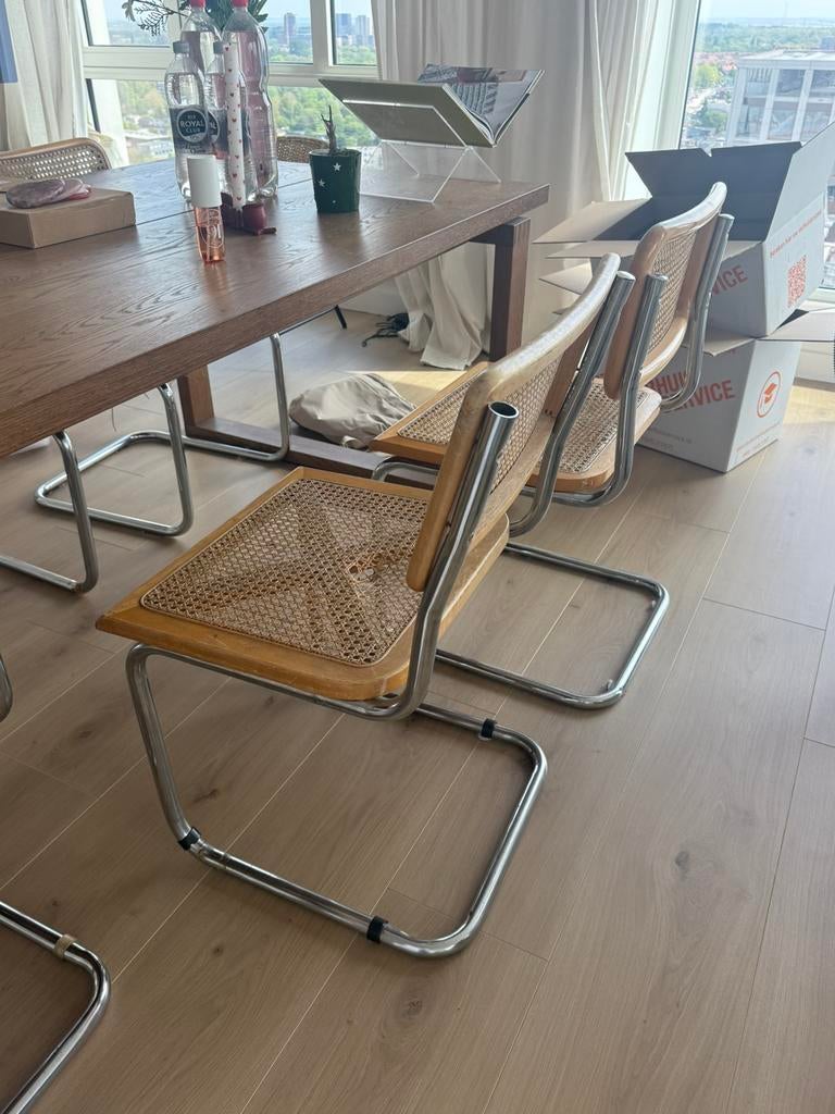 3x vintage marc breuer cesca buisframe stoel, Ophalen, Gebruikt, Drie
