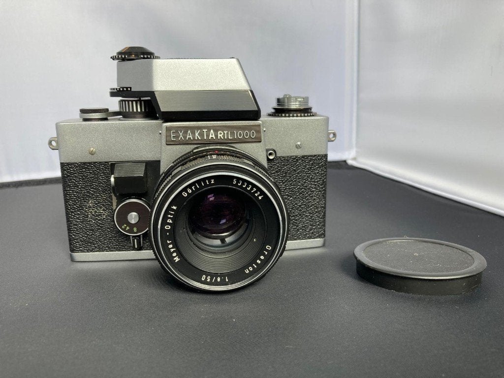 Exakta RTL 1000 analoge camera met Meyer Oreston 50mm f/1.8, Ophalen of Verzenden, Voor 1940, Fototoestel