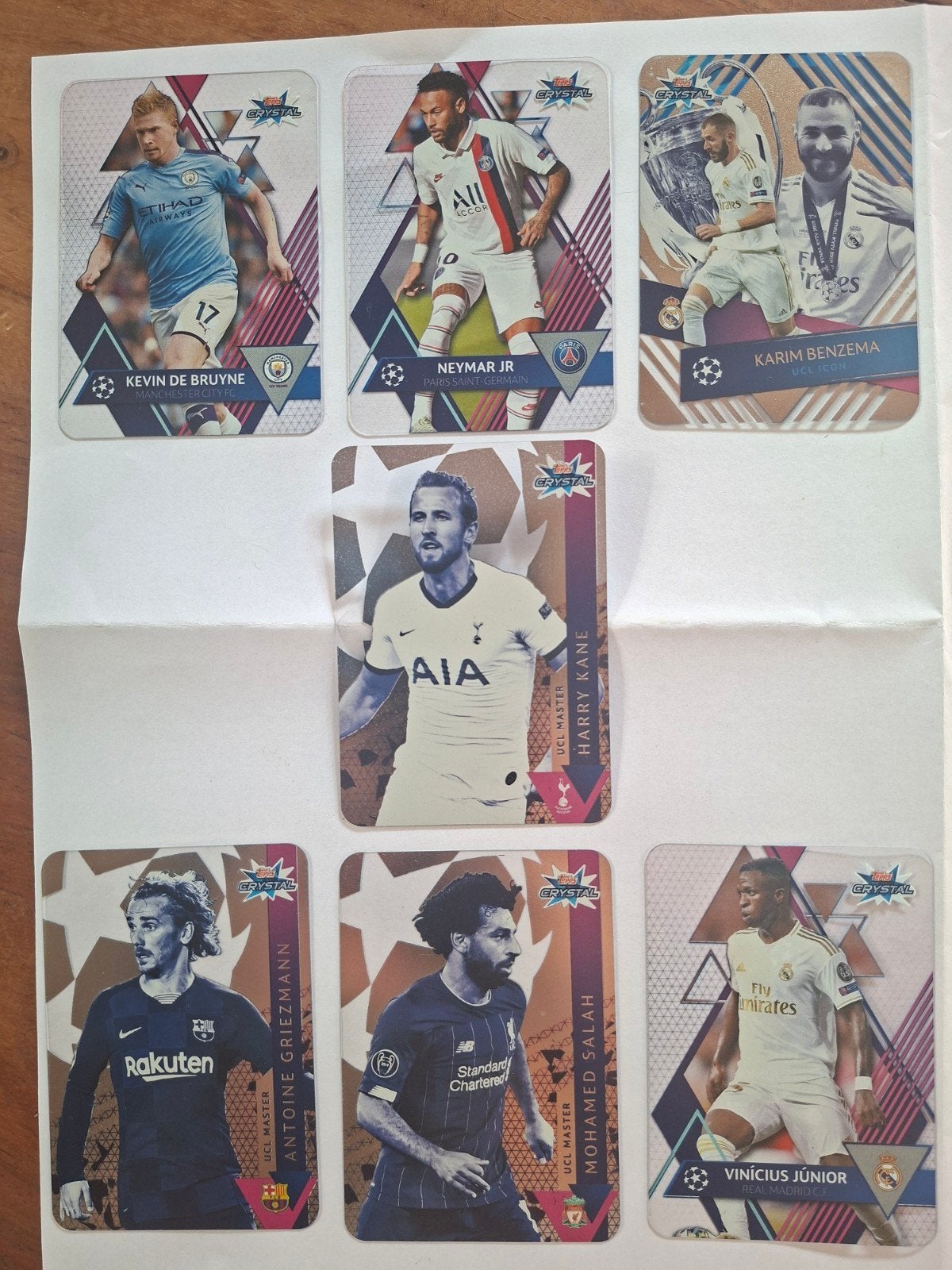7x Crystal UEFA Champions League voetbalkaart, Ophalen of Verzenden, Zo goed als nieuw, Meerdere kaarten