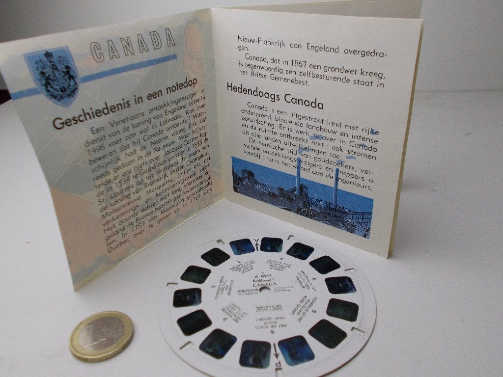 Vintage VIEWMASTER 3 x REELS CANADA +Nederlandstalig BOEKJE!, Ophalen of Verzenden