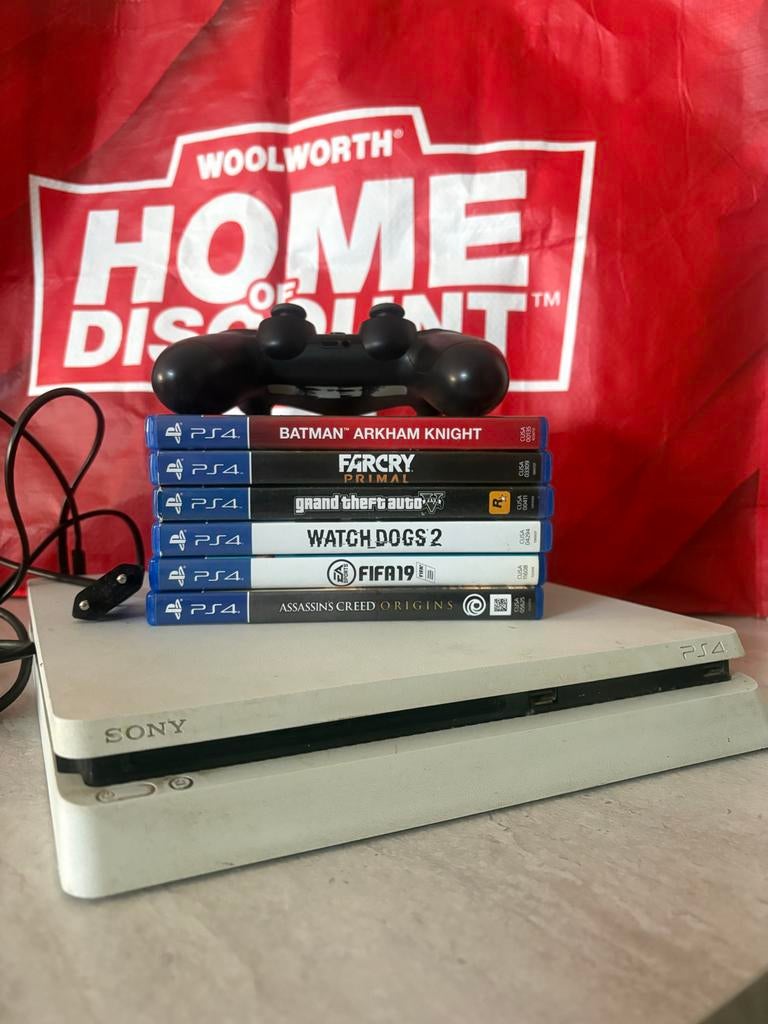 PlayStation 4 Slim met controller en 5 games, Spelcomputers en Games, Spelcomputers | Sony PlayStation 4, Ophalen of Verzenden