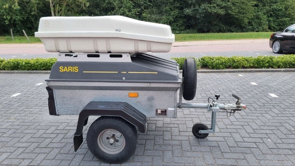 Saris Speedy bagagewagen met dakkoffer, reserve en neuswiel, Auto diversen, Aanhangers en Bagagewagens, Ophalen, Gebruikt