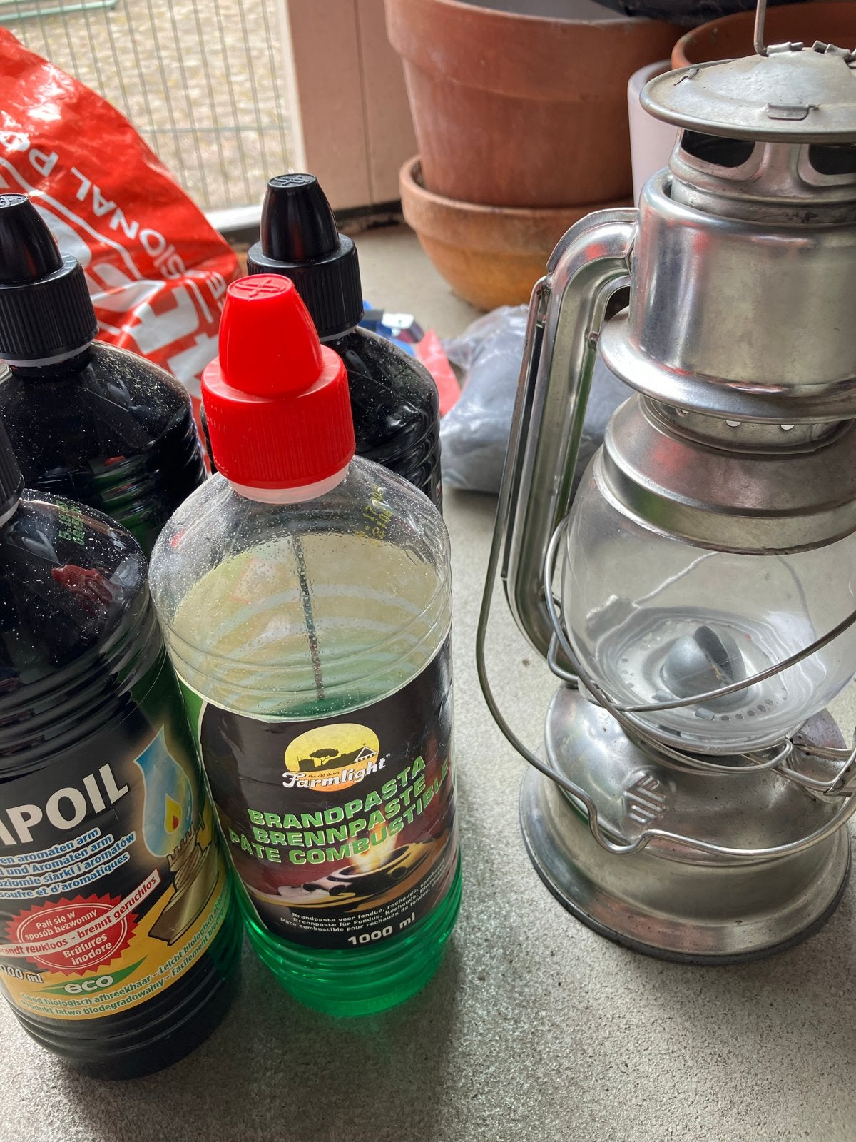 Olielamp en brandpasta voor sfeervolle avonden, Ophalen, Gebruikt
