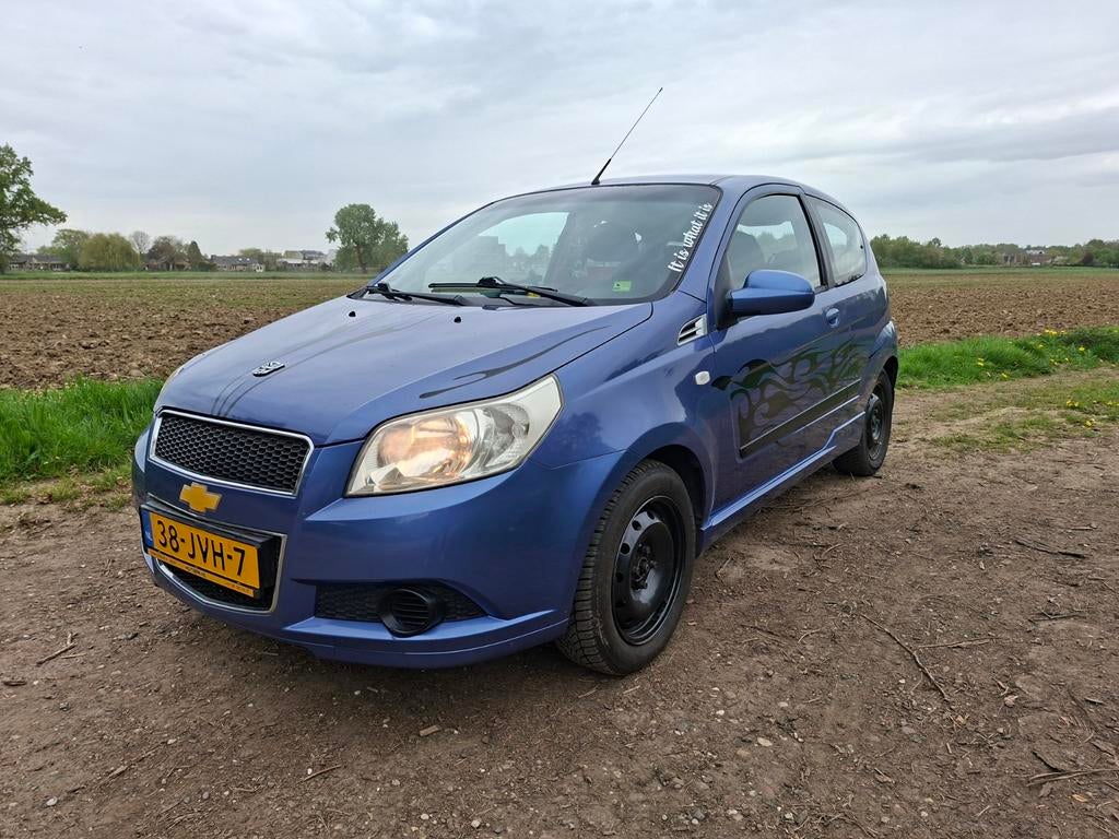 Chevrolet Aveo 1.4 16V 3D 2009 Blauw, Auto's, Chevrolet, Voorwielaandrijving, Stof, Aveo, 100 pk