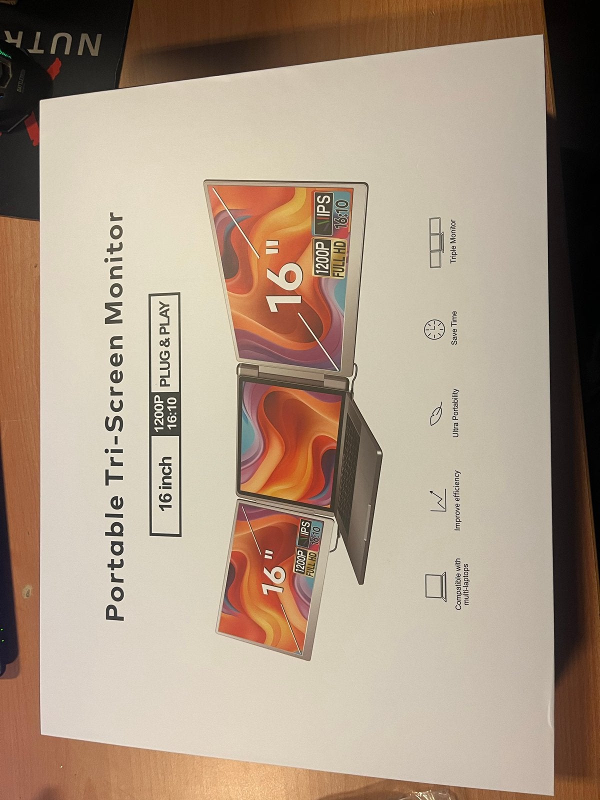 Portable Tri-Screen Monitor 16 inch - Verhoog je productivit, Computers en Software, IPS, HDMI, Full HD, Ophalen of Verzenden