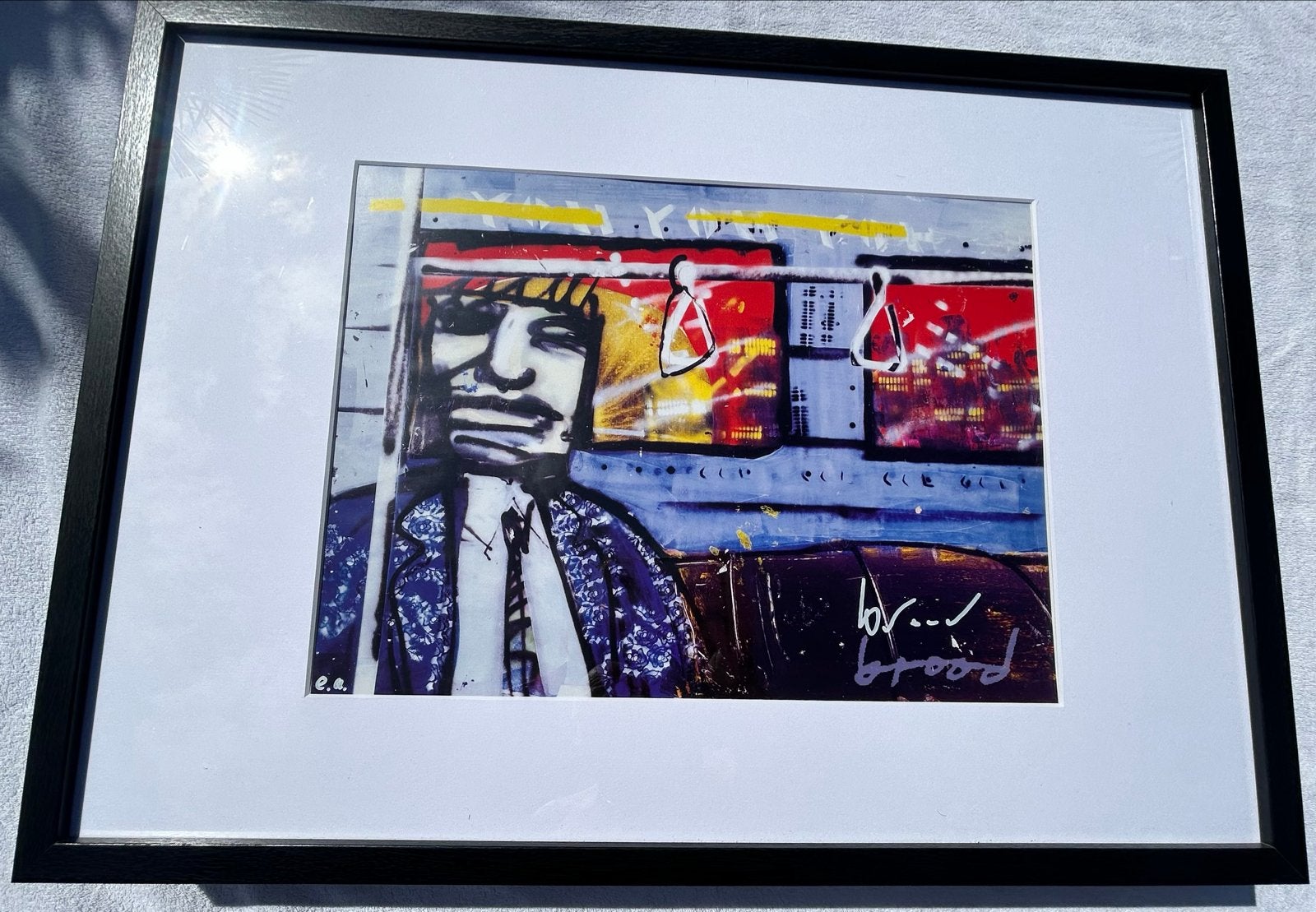 Uniek gesigneerd kunstwerk Herman Brood - Ingelijst, Met passe-partout, Ophalen of Verzenden, Portret en Figuren, Zeefdruk